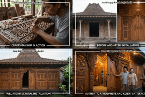 Gebyog Rumah Joglo Kediri untuk Memperkuat Nuansa Tradisional